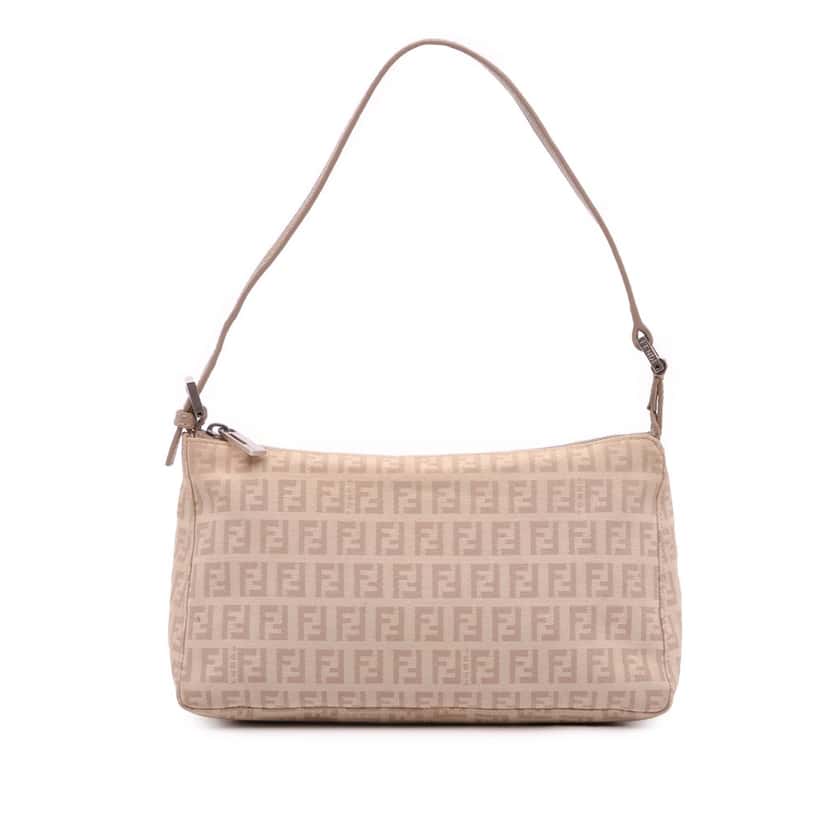 Fendi Zucchino Canvas Pochette Brown Canvas Good condition - Front View