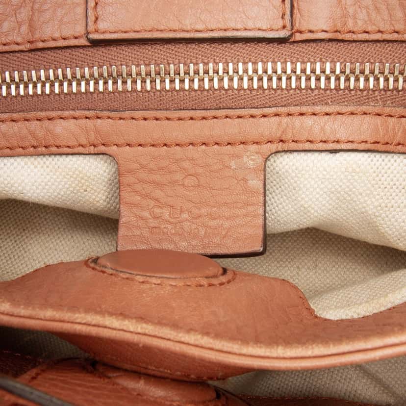 Gucci Small Calfskin Bamboo Shopper Satchel Brown Leather Good condition - Box View