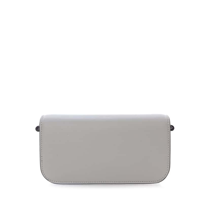 Valentino Small Calfskin VLogo Loco Satchel Grey Leather Good condition - Back View