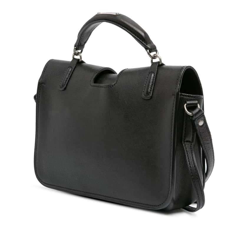 Saint Laurent Medium Lambskin Charlotte Messenger Bag Black Leather Good condition - Back View
