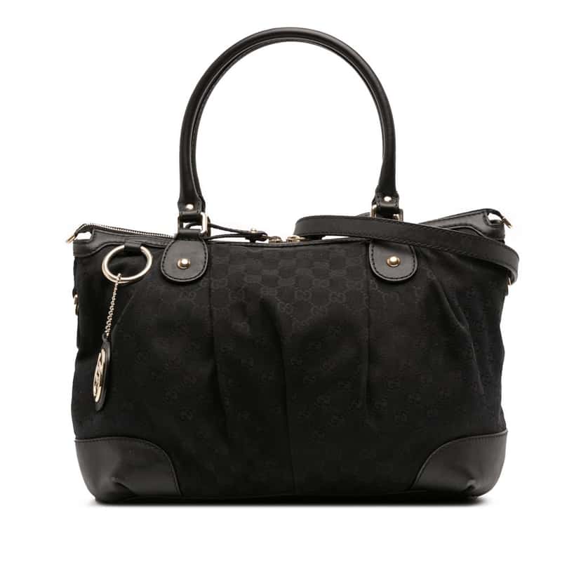 Gucci GG Canvas Sukey Satchel Black Canvas Good condition - Front View