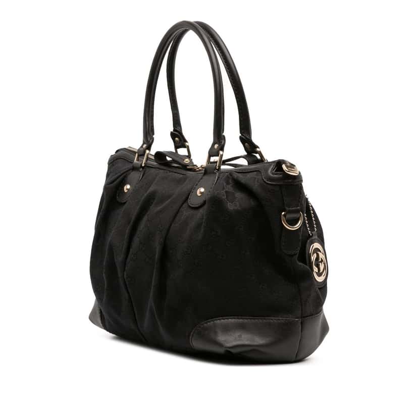 Gucci GG Canvas Sukey Satchel Black Canvas Good condition - Back View