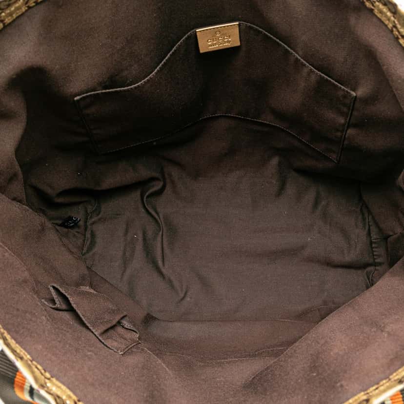 Gucci GG Crystal Web Tote Brown Canvas Good condition - Model View