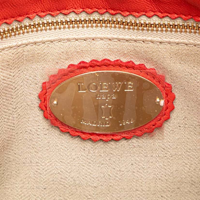 Loewe Embossed Leather Flamenco Tassel Crossbody Red Leather Fair condition - Box View