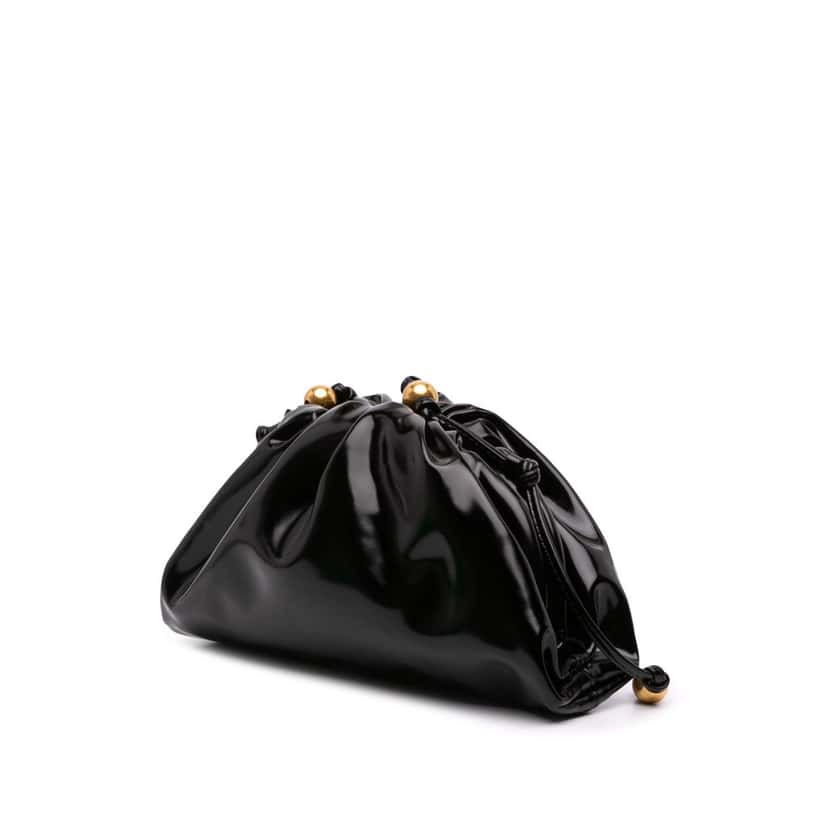Bottega Veneta Brushed Calfskin The Mini Pouch Black Leather Good condition - Back View