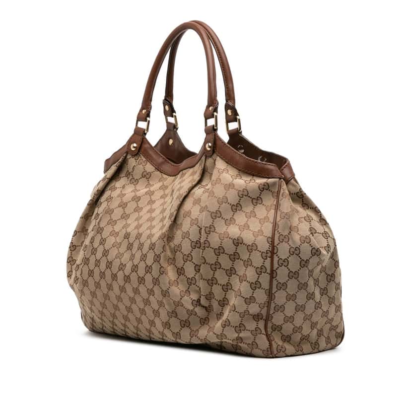Gucci Large GG Canvas Sukey Tote Brown Canvas Good condition - Back View