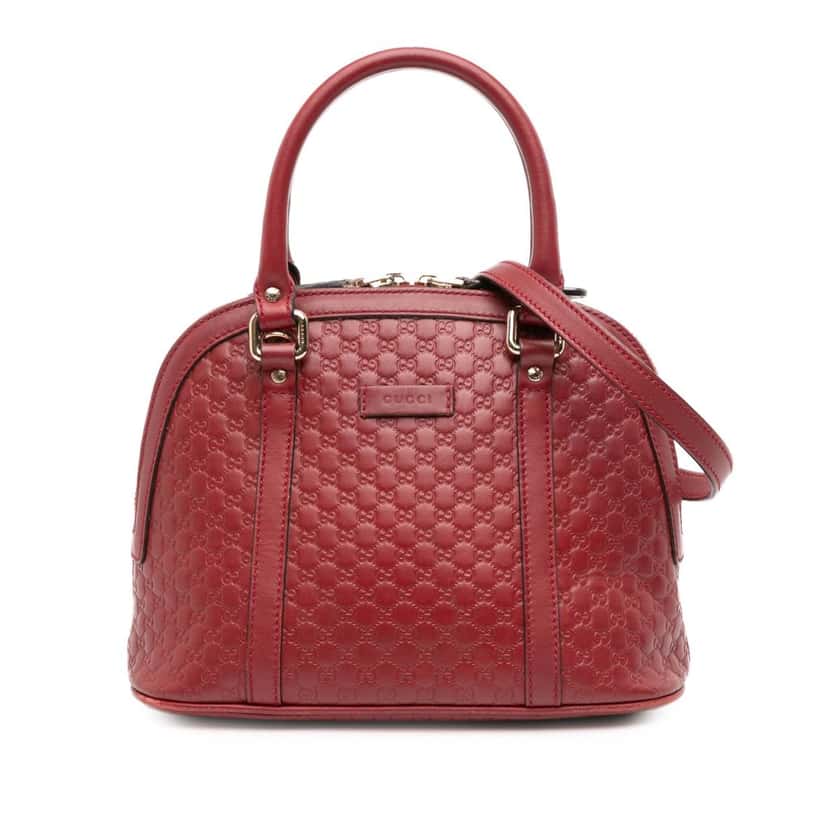 Gucci Mini Microguccissima Dome Satchel Red Leather Good condition - Front View