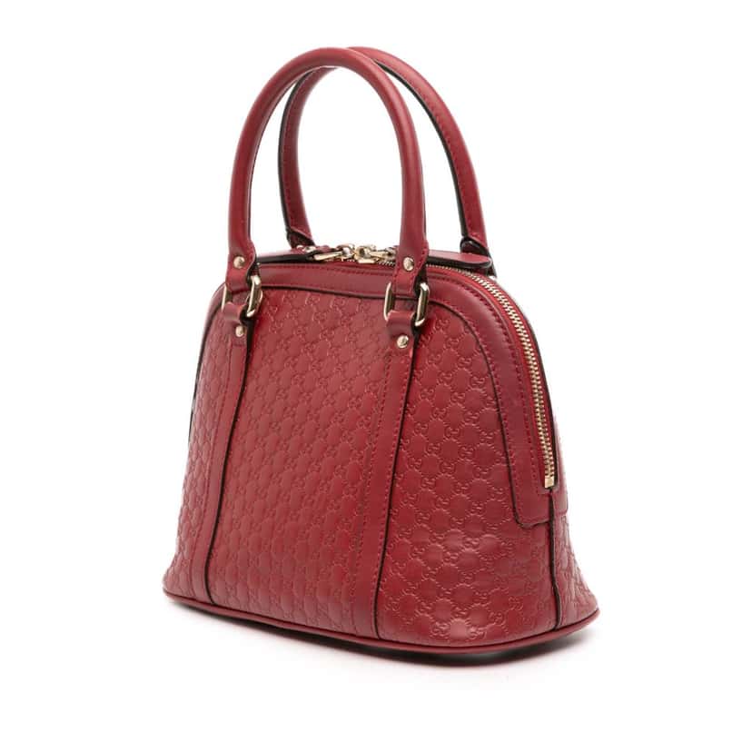 Gucci Mini Microguccissima Dome Satchel Red Leather Good condition - Back View