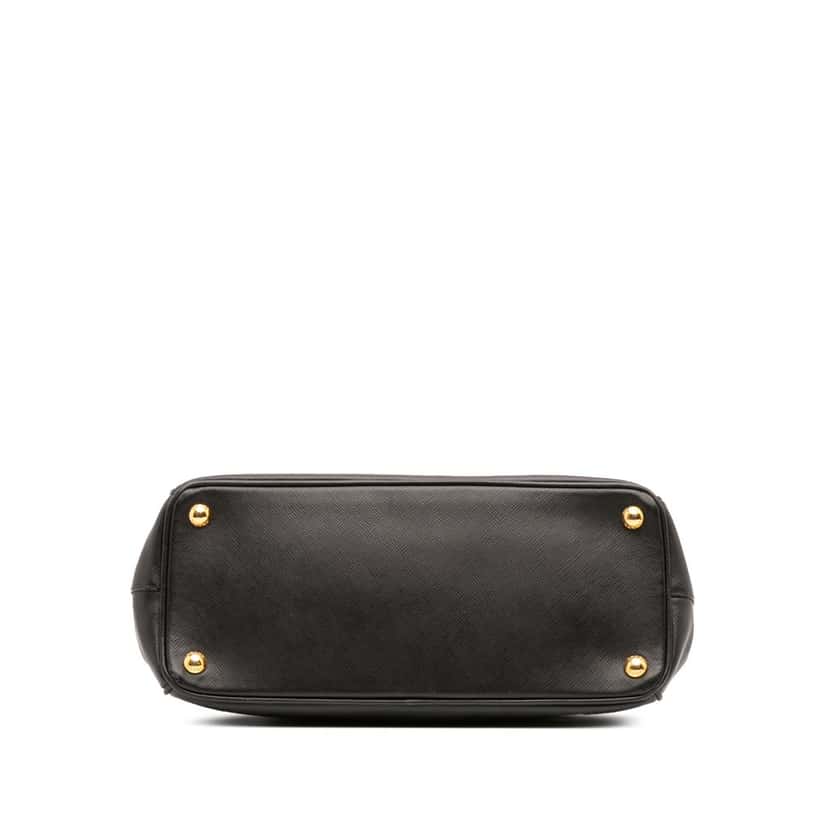 Prada Small Saffiano Lux Galleria Double Zip Satchel Black Leather Good condition - Inside View