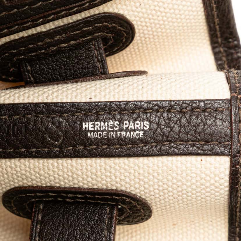 Hermès Toile and Negonda Ceinture PM White Canvas Good condition - Box View