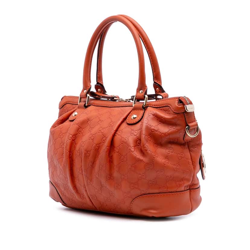 Gucci Guccissima Sukey Satchel Orange Leather Good condition - Back View