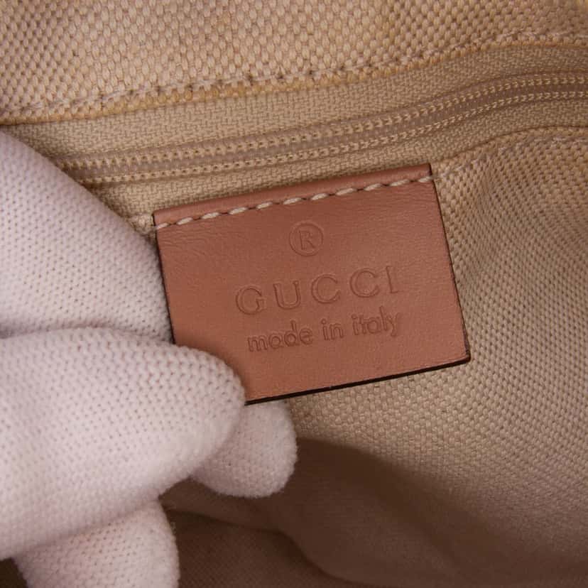 Gucci Diamante Canvas Sukey Satchel Brown Canvas Good condition - Box View