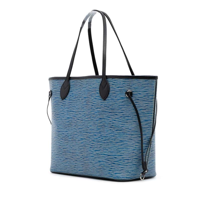Louis Vuitton Epi Denim Neverfull MM Blue Leather Good condition - Back View