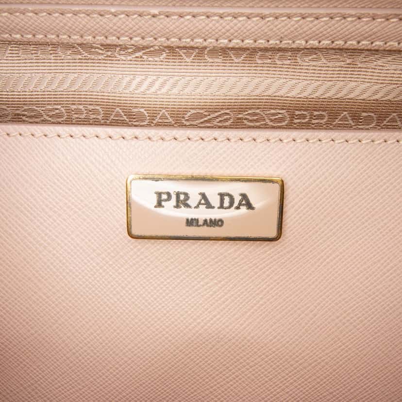 Prada Large Saffiano Lux Galleria Double Zip Satchel Brown Leather Good condition - Box View