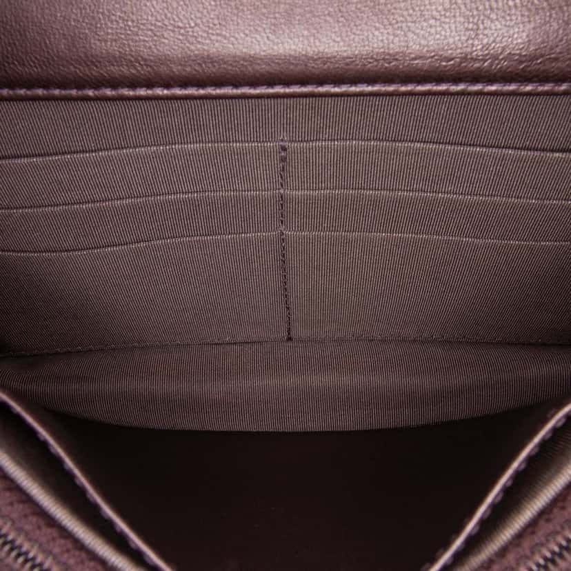 Chanel CC Quilted Lambskin Wallet on Chain Brown Leather Good condition - Model View