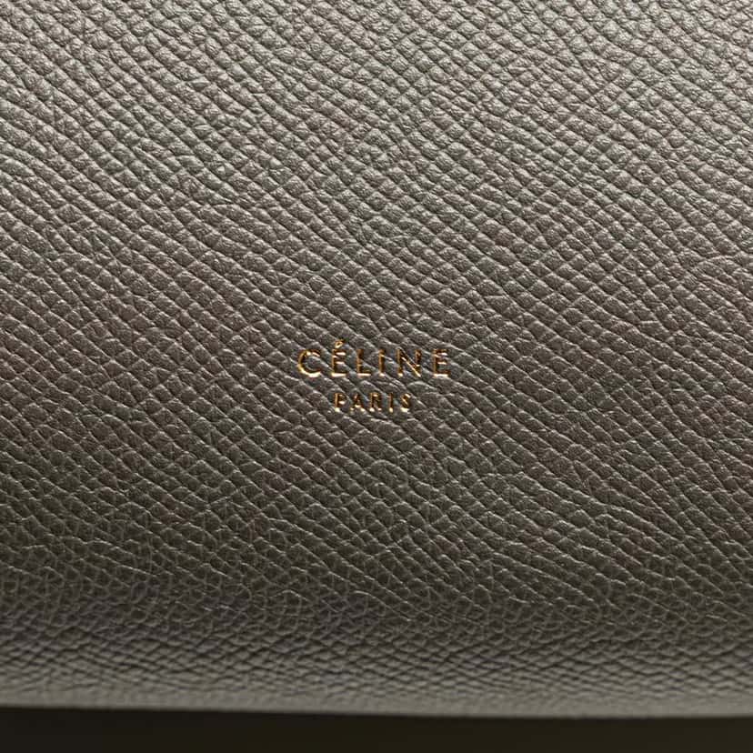 Celine Mini Grained Calfskin Belt Bag Grey Leather Good condition - Box View