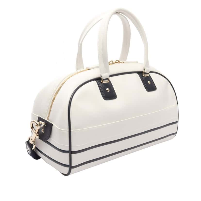 Dior Medium Leather Dior Vibe Bowling Bag White Leather Good condition - Back View