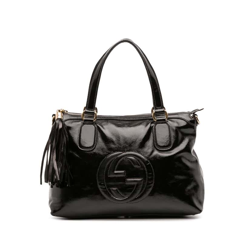 Gucci Small Patent Soho Working Satchel Black Leather Good condition - Front View