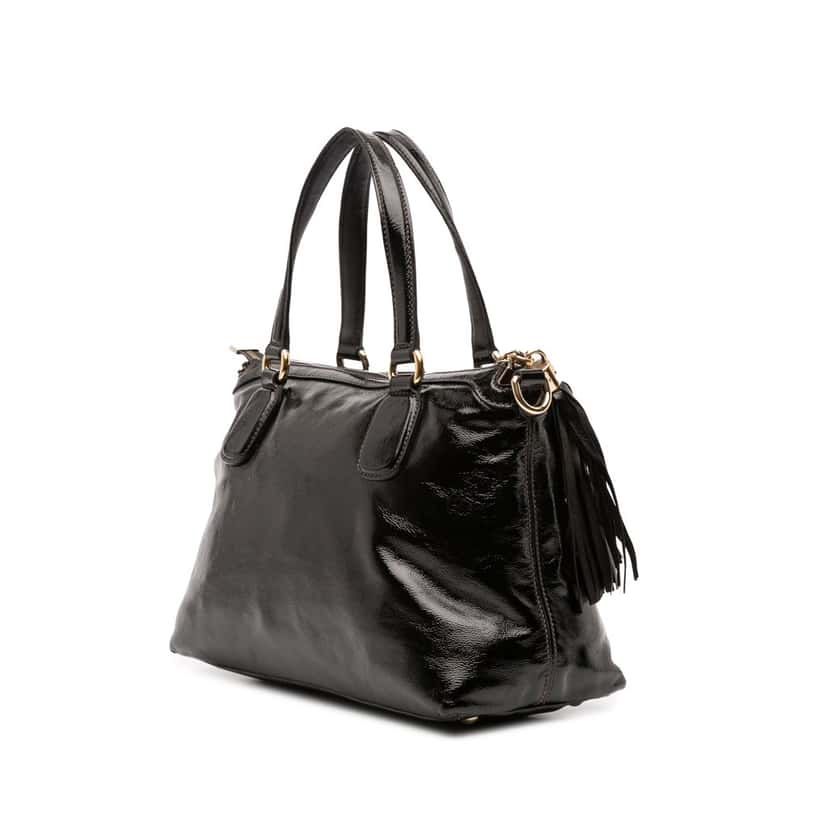 Gucci Small Patent Soho Working Satchel Black Leather Good condition - Back View