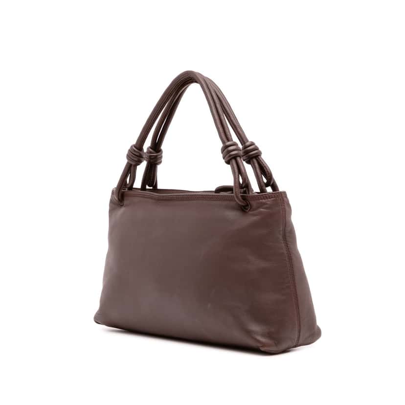 Loewe Anagram Leather Handbag Brown Leather Good condition - Back View