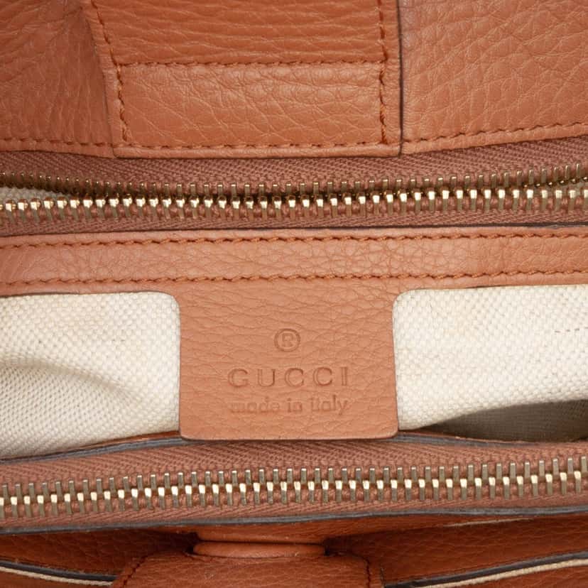 Gucci Medium Calfskin Bamboo Shopper Satchel Brown Leather Good condition - Box View