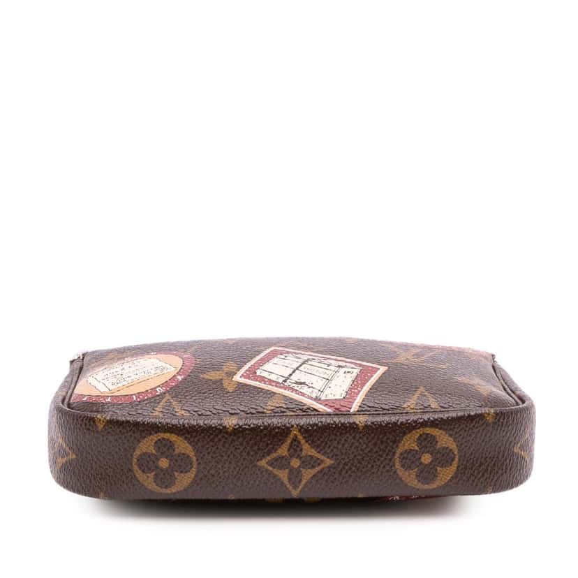 Louis Vuitton Monogram Trunks and Bags Patch Mini Pochette Accessoires Brown Canvas Good condition - Inside View