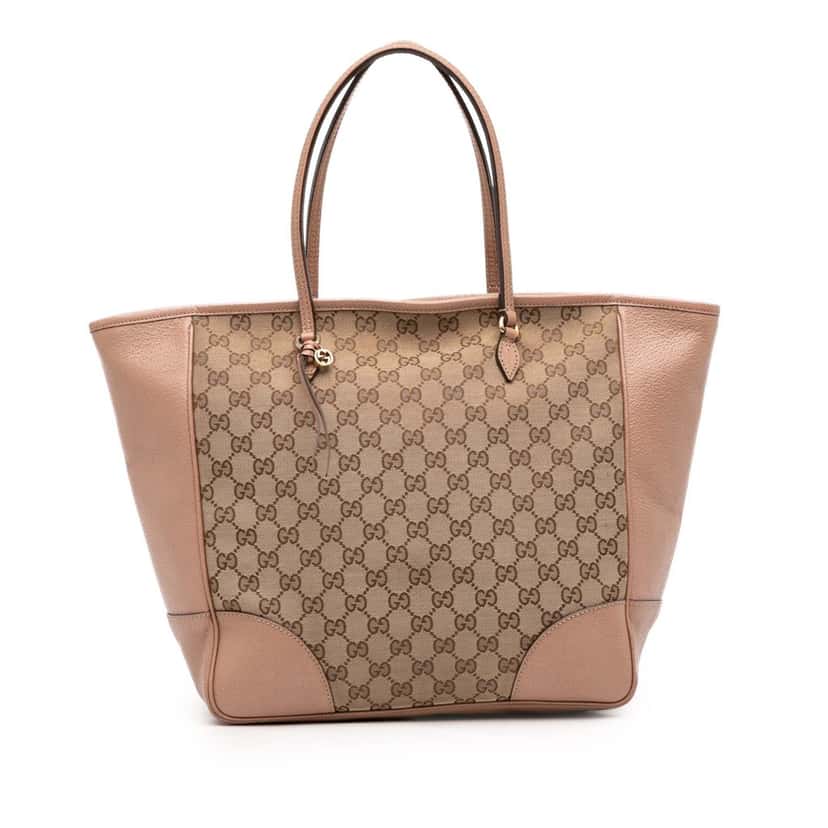 Gucci GG Canvas and Leather Bree Tote Pink Leather Good condition - Front View