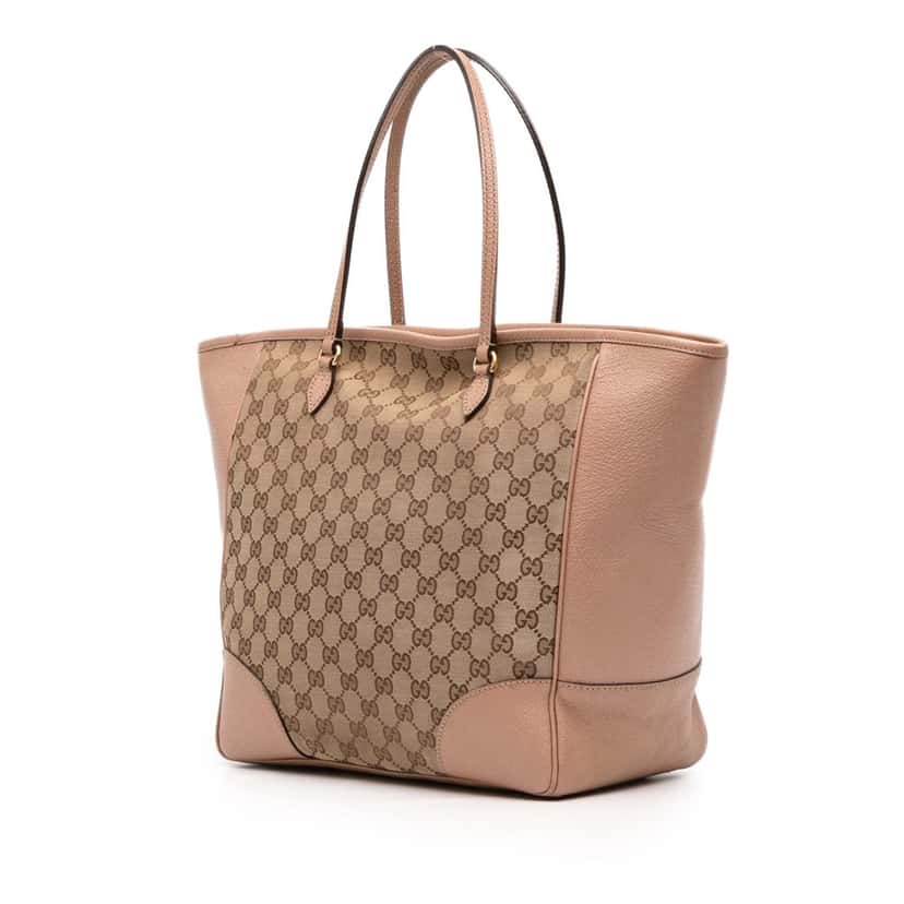 Gucci GG Canvas and Leather Bree Tote Pink Leather Good condition - Back View