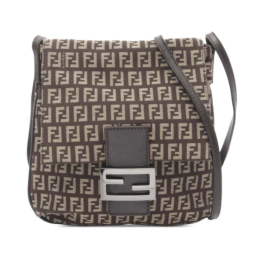Fendi Zucchino Canvas Crossbody Brown Canvas Good condition - Front View