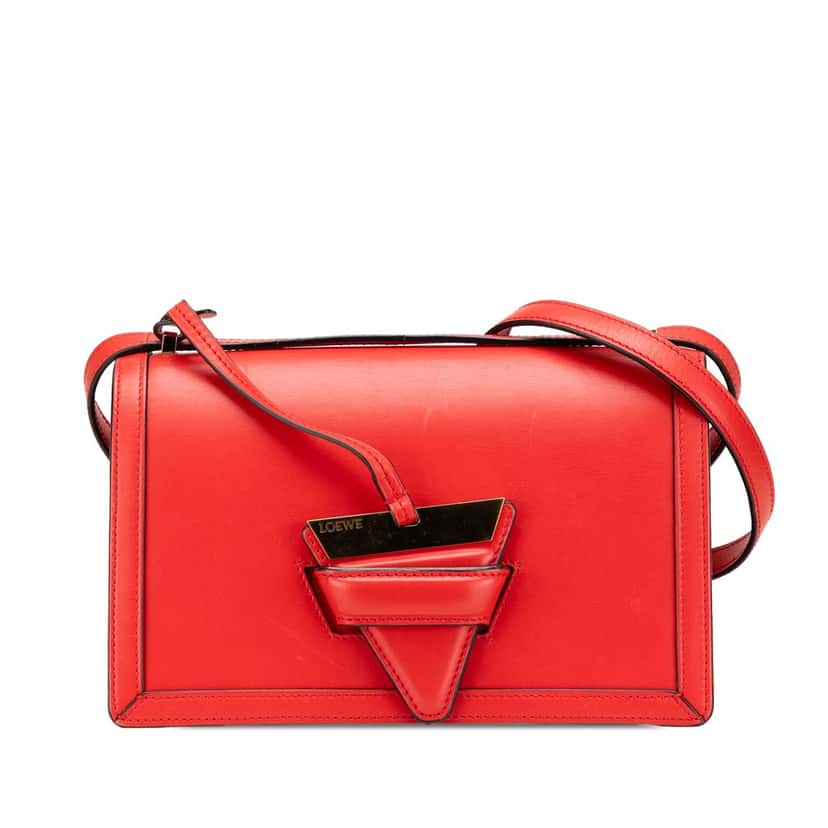 Loewe Medium Leather Barcelona Crossbody Red Leather Very good condition - Front View