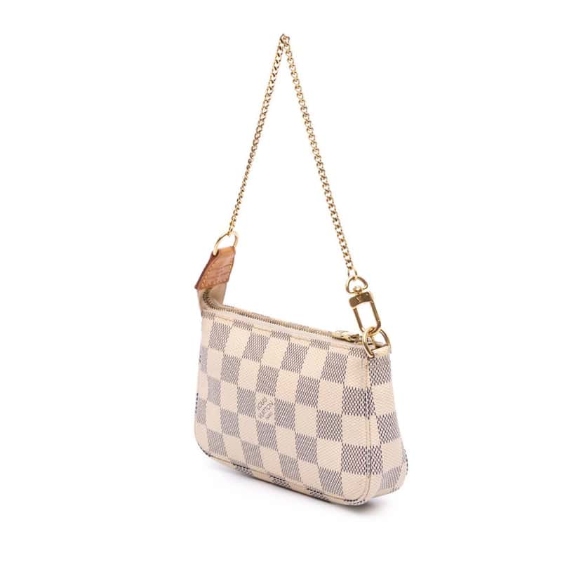 Louis Vuitton Damier Azur Mini Pochette Accessoires White Canvas Good condition - Back View