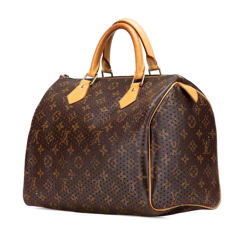Louis Vuitton Monogram Perforated Speedy 30 Brown Canvas Good condition - Back View