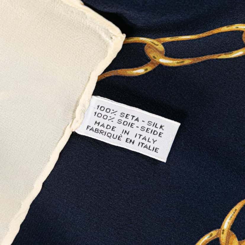 Chanel Mademoiselle Silk Scarf White Silk Good condition - Inside View
