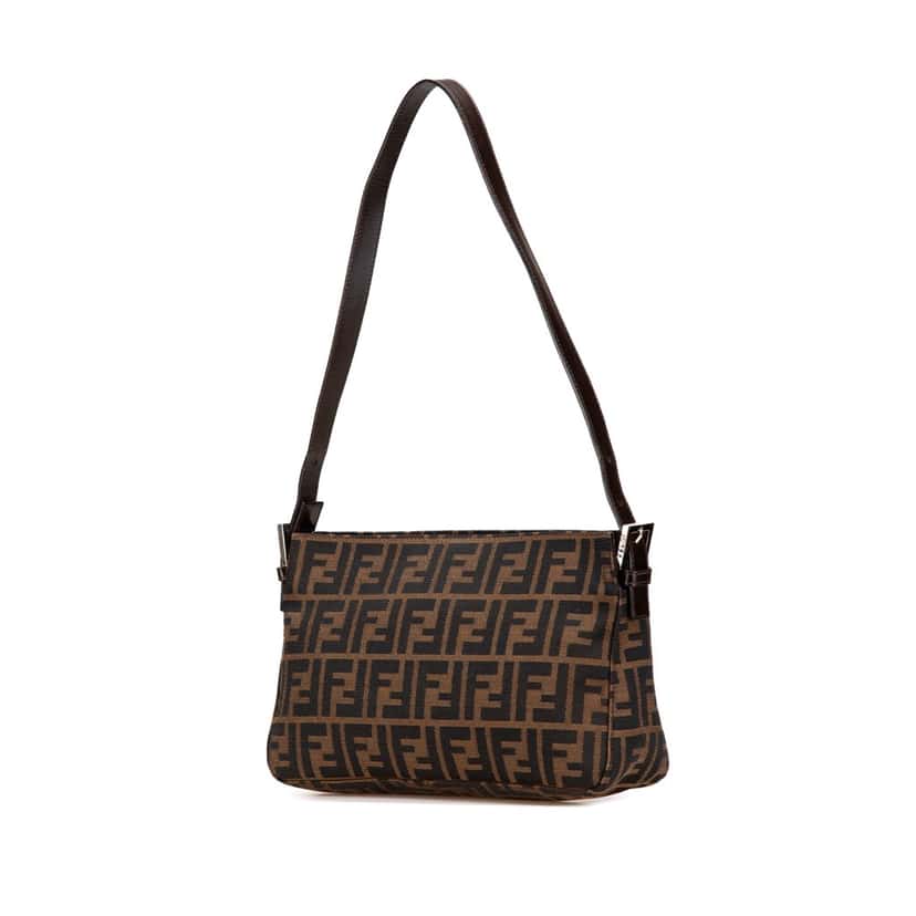 Fendi Zucca Canvas Shoulder Bag Brown Canvas Good condition - Back View
