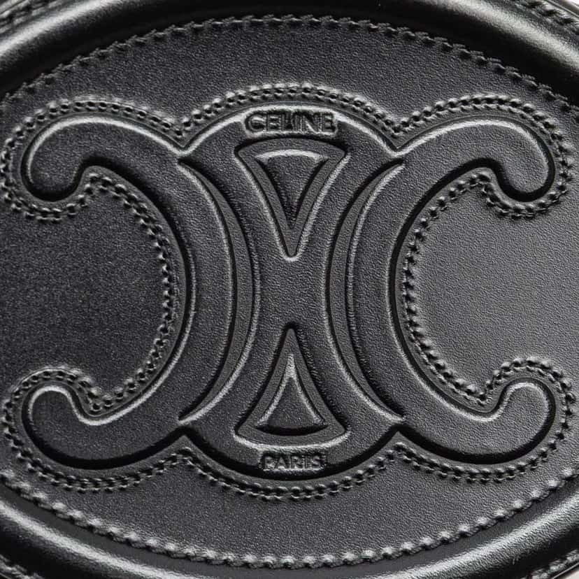 Celine Small Calfskin Cuir Triomphe Oval Crossbody Black Leather Very good condition - Box View