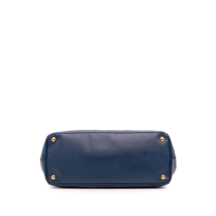 Prada Large Saffiano Lux Galleria Double Zip Tote Blue Leather Good condition - Inside View