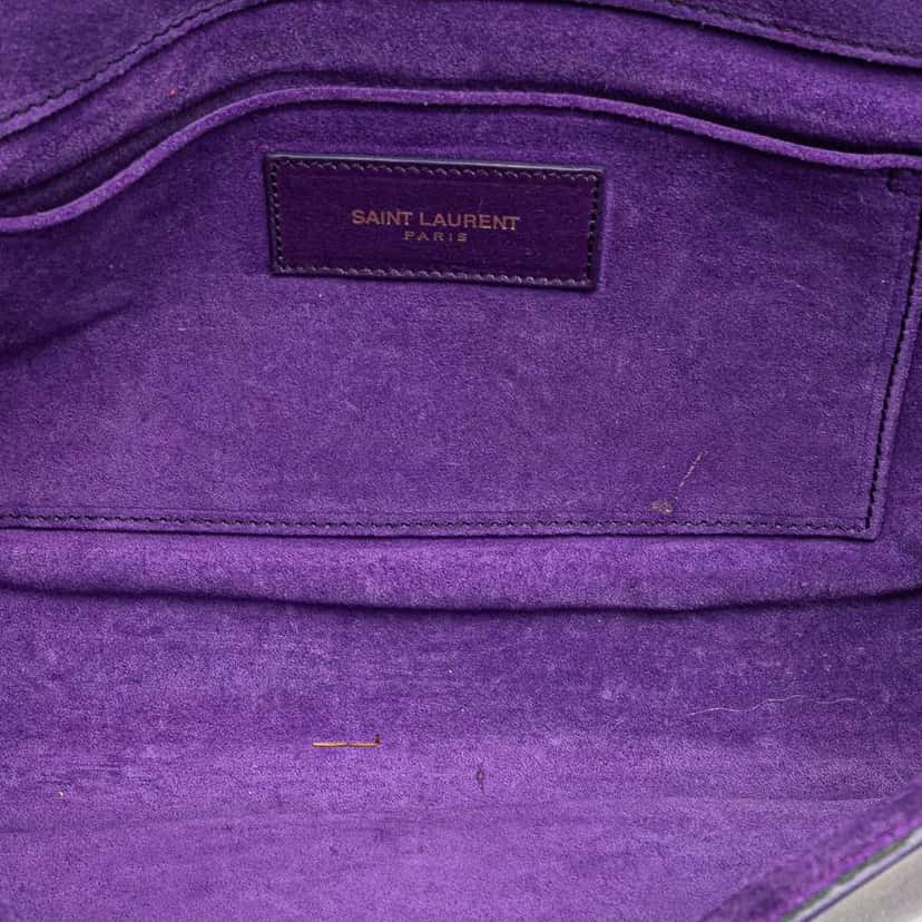 Saint Laurent Leather Cabas Chyc Clutch Purple Leather Good condition - Model View