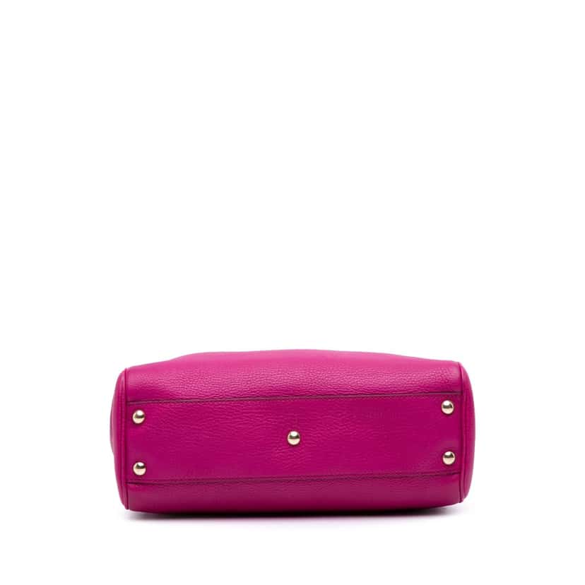 Gucci Small Calfskin Bamboo Shopper Satchel Pink Leather Good condition - Inside View