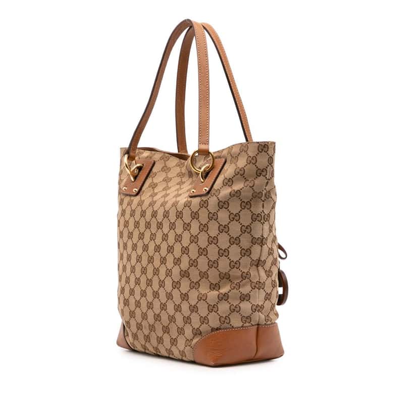 Gucci GG Canvas GG Charm Tote Brown Canvas Good condition - Back View