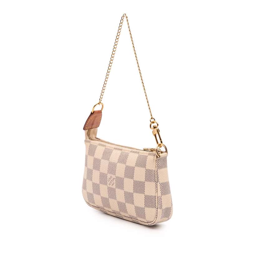 Louis Vuitton Damier Azur Mini Pochette Accessoires White Canvas Good condition - Back View