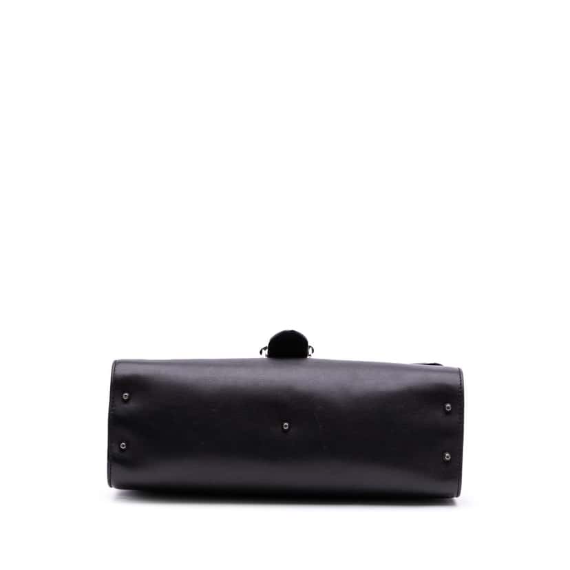 Gucci Medium Leather Dollar Interlocking G Crossbody Black Leather Good condition - Inside View
