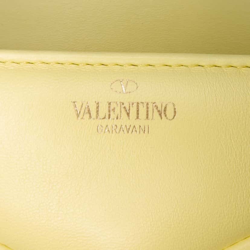 Valentino Nappa One Stud Chain Shoulder Bag Yellow Leather Very good condition - Box View