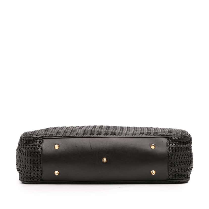 Dior Large Woven Lambskin Lady Dior Soft Shopping Tote Black Leather Good condition - Inside View