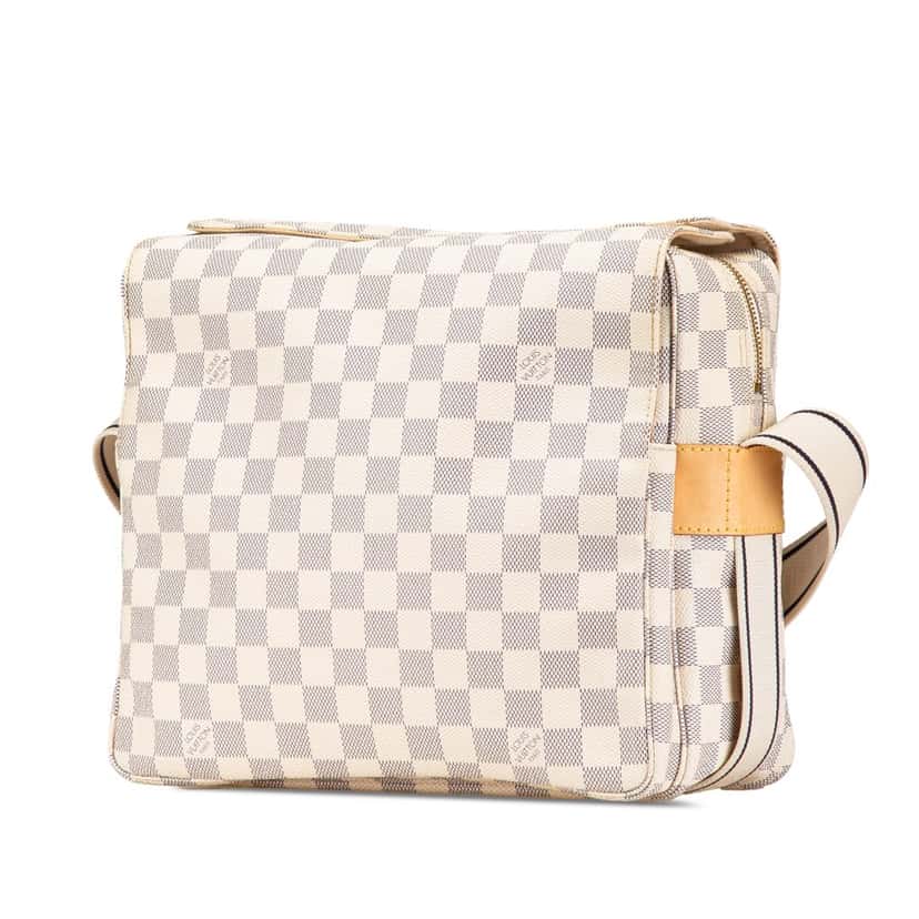 Louis Vuitton Damier Azur Naviglio White Canvas Good condition - Back View
