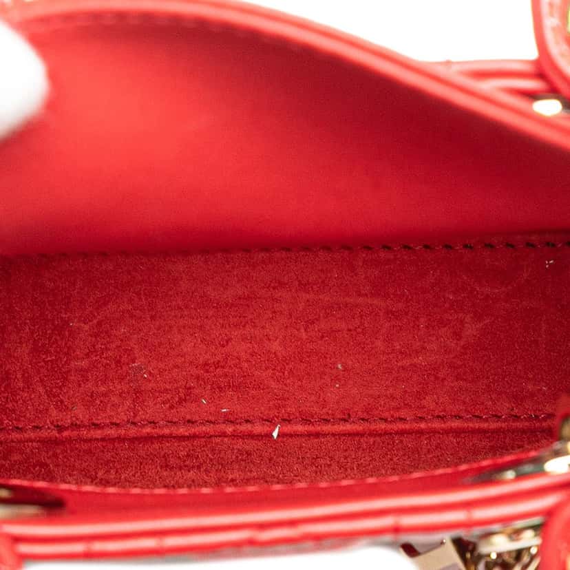 Dior Micro Calfskin Cannage Dioramour Lady Dior Red Leather Good condition - Model View