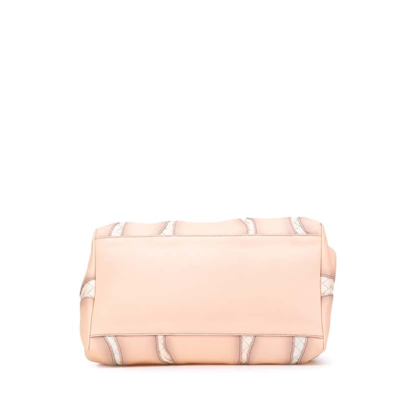 Bottega Veneta Medium Nappa Intrecciato Glimmer Tote Pink Leather Very good condition - Inside View