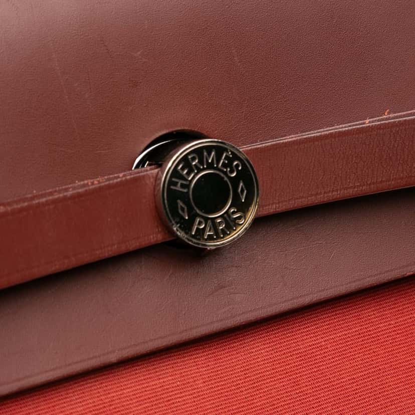 Hermès Toile Herbag Zip 39 Red Canvas Good condition - Box View