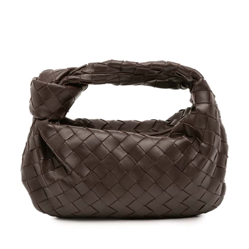 Bottega Veneta Mini Nappa Intrecciato Jodie Brown Leather Good condition - Front View