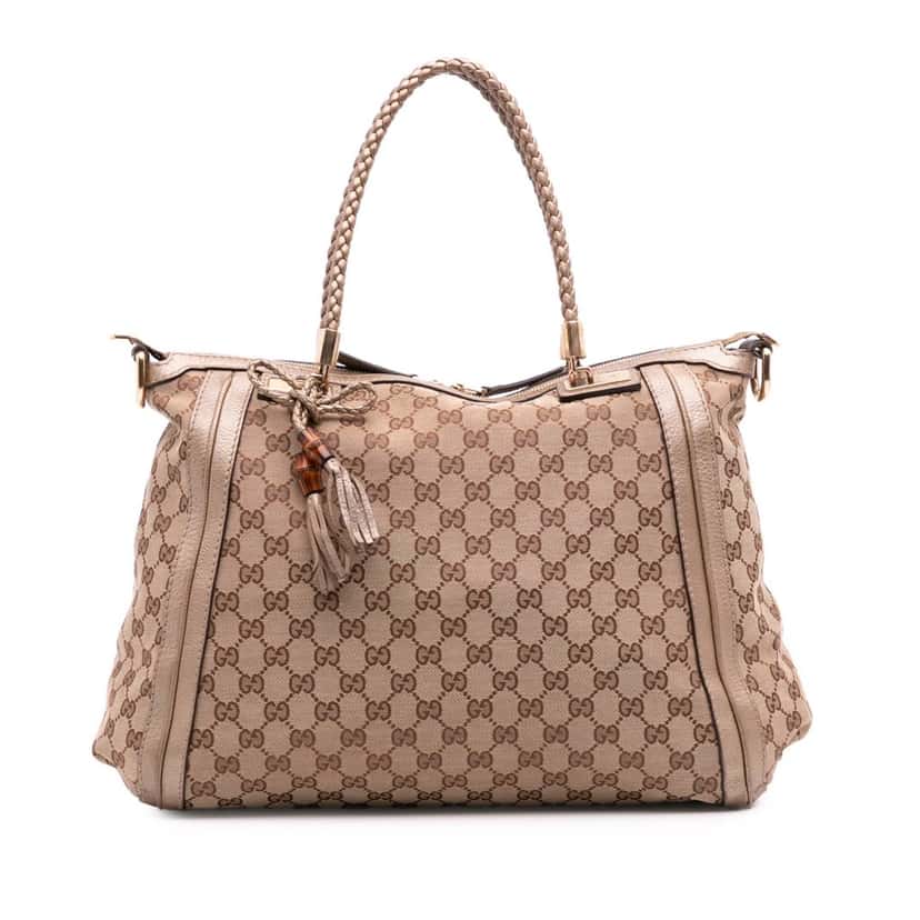 Gucci GG Canvas Bella Convertible Tote Brown Canvas Good condition - Front View