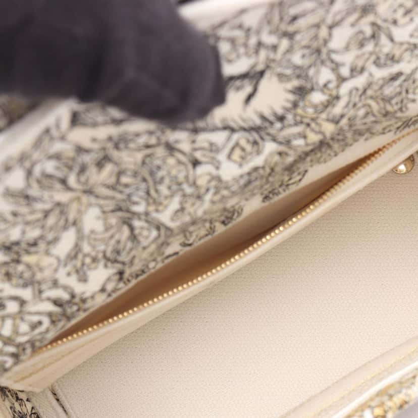 Dior Medium Embroidered Canvas Around The World Stella Lady D-Lite White Canvas Good condition - Inside View